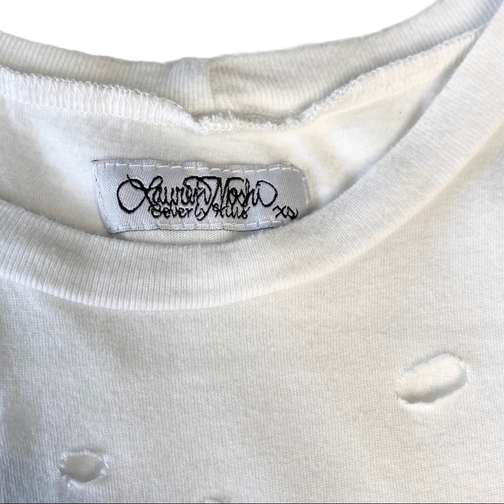 Lauren Moshi ☻︎ Roxanne Pins Vintage Destroyed Muscle Tee T Shirt ☻︎ with Holes - Picture 7 of 17